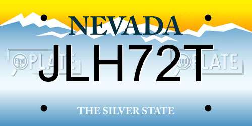 JLH72T Nevada License Plate