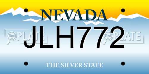 JLH772 Nevada License Plate