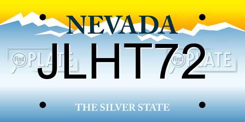 JLHT72 Nevada License Plate