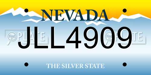 JLL4909 Nevada License Plate