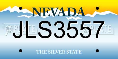 JLS3557 Nevada License Plate