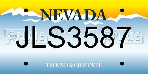 JLS3587 Nevada License Plate