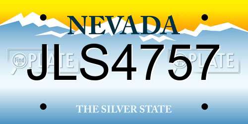 JLS4757 Nevada License Plate