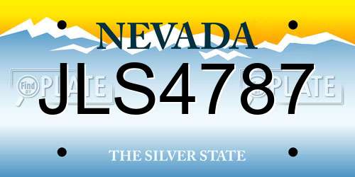 JLS4787 Nevada License Plate