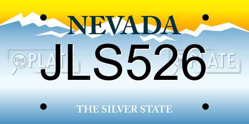 JLS526 Nevada License Plate
