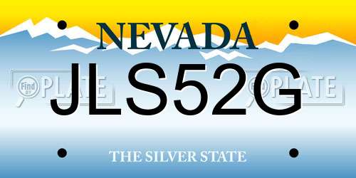 JLS52G Nevada License Plate