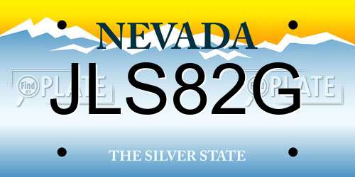 JLS82G Nevada License Plate