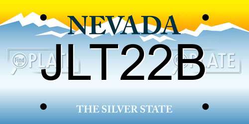JLT22B Nevada License Plate
