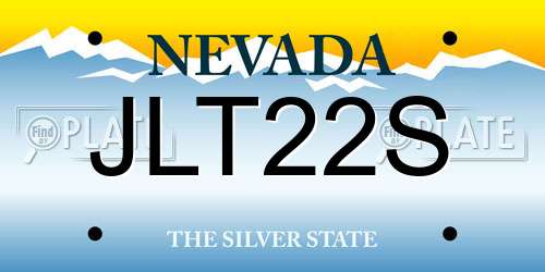JLT22S Nevada License Plate