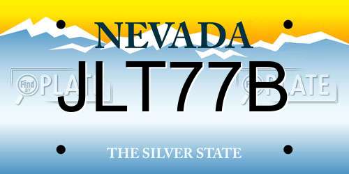 JLT77B Nevada License Plate