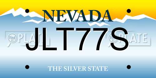 JLT77S Nevada License Plate