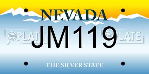 JM119 Nevada License Plate