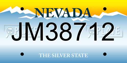 JM38712 Nevada License Plate