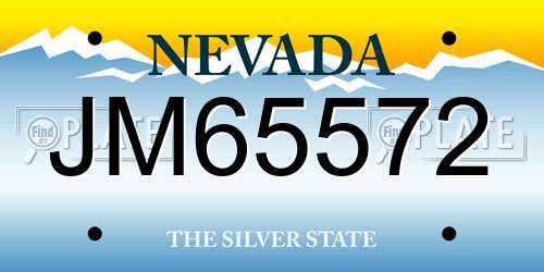 JM65572 Nevada License Plate