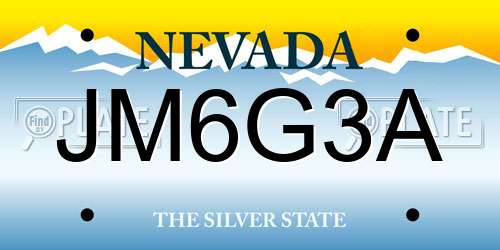 JM6G3A Nevada License Plate