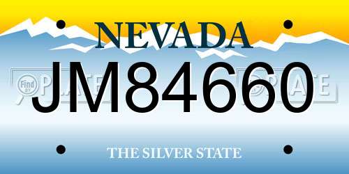 JM84660 Nevada License Plate