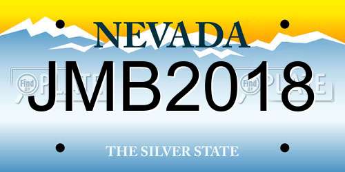 JMB2018 Nevada License Plate