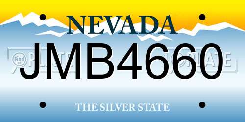 JMB4660 Nevada License Plate