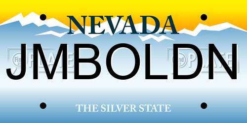JMBOLDN Nevada License Plate