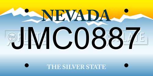 JMC0887 Nevada License Plate