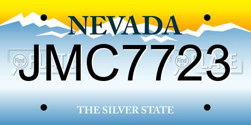 JMC7723 Nevada License Plate