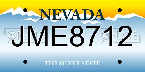 JME8712 Nevada License Plate