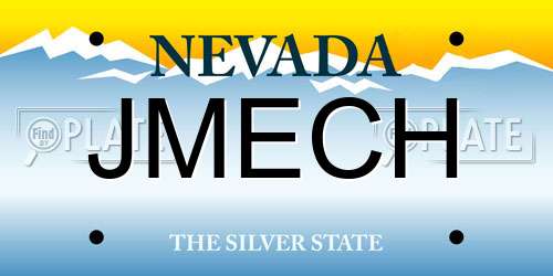 JMECH Nevada License Plate