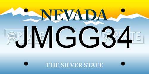 JMGG34 Nevada License Plate