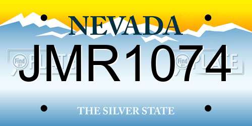 JMR1074 Nevada License Plate