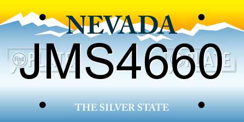 JMS4660 Nevada License Plate