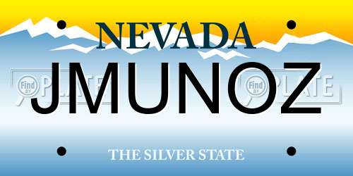 JMUNOZ Nevada License Plate