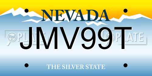 JMV99T Nevada License Plate