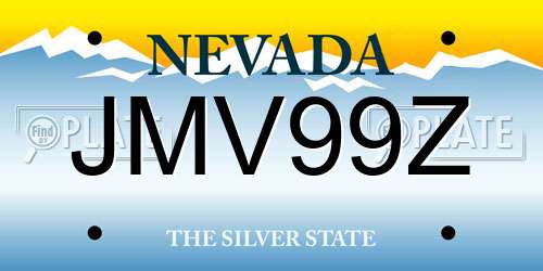JMV99Z Nevada License Plate