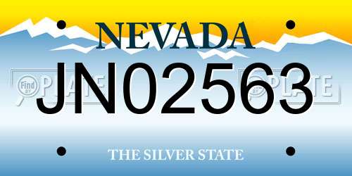 JN02563 Nevada License Plate