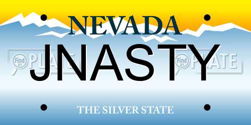 JNASTY Nevada License Plate