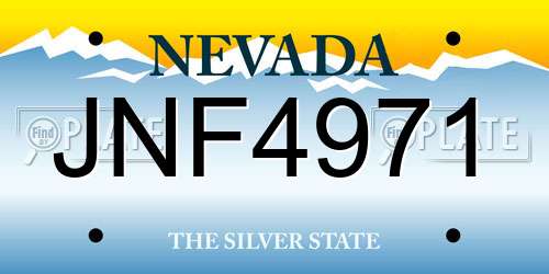 JNF4971 Nevada License Plate