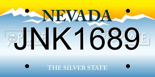 JNK1689 Nevada License Plate
