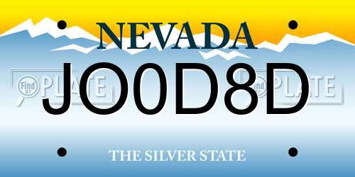 JO0D8D Nevada License Plate