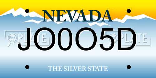 JO0O5D Nevada License Plate