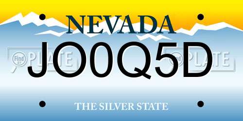 JO0Q5D Nevada License Plate