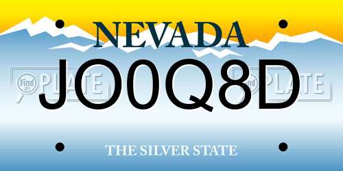 JO0Q8D Nevada License Plate