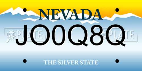 JO0Q8Q Nevada License Plate