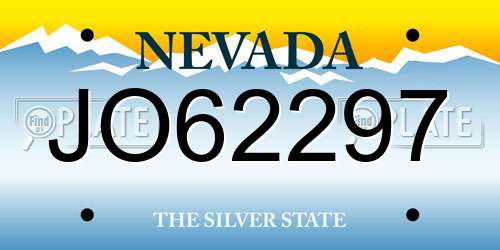 JO62297 Nevada License Plate