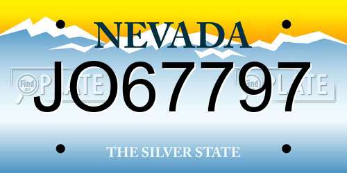JO67797 Nevada License Plate