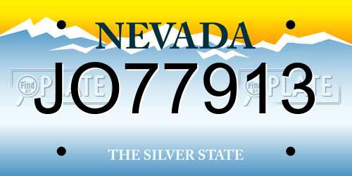 JO77913 Nevada License Plate