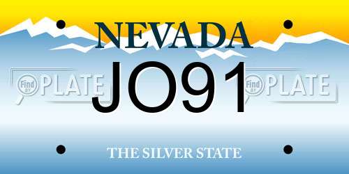 JO91 Nevada License Plate