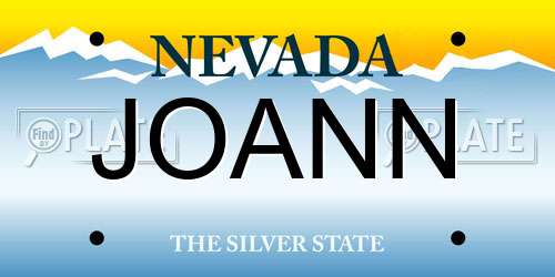 JOANN Nevada License Plate