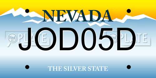 JOD05D Nevada License Plate
