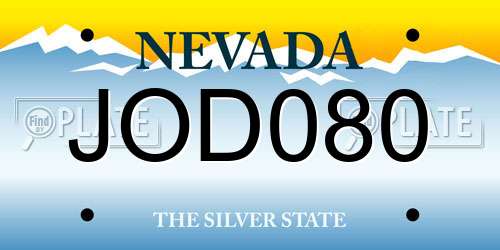 JOD080 Nevada License Plate
