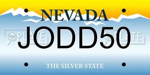 JODD50 Nevada License Plate